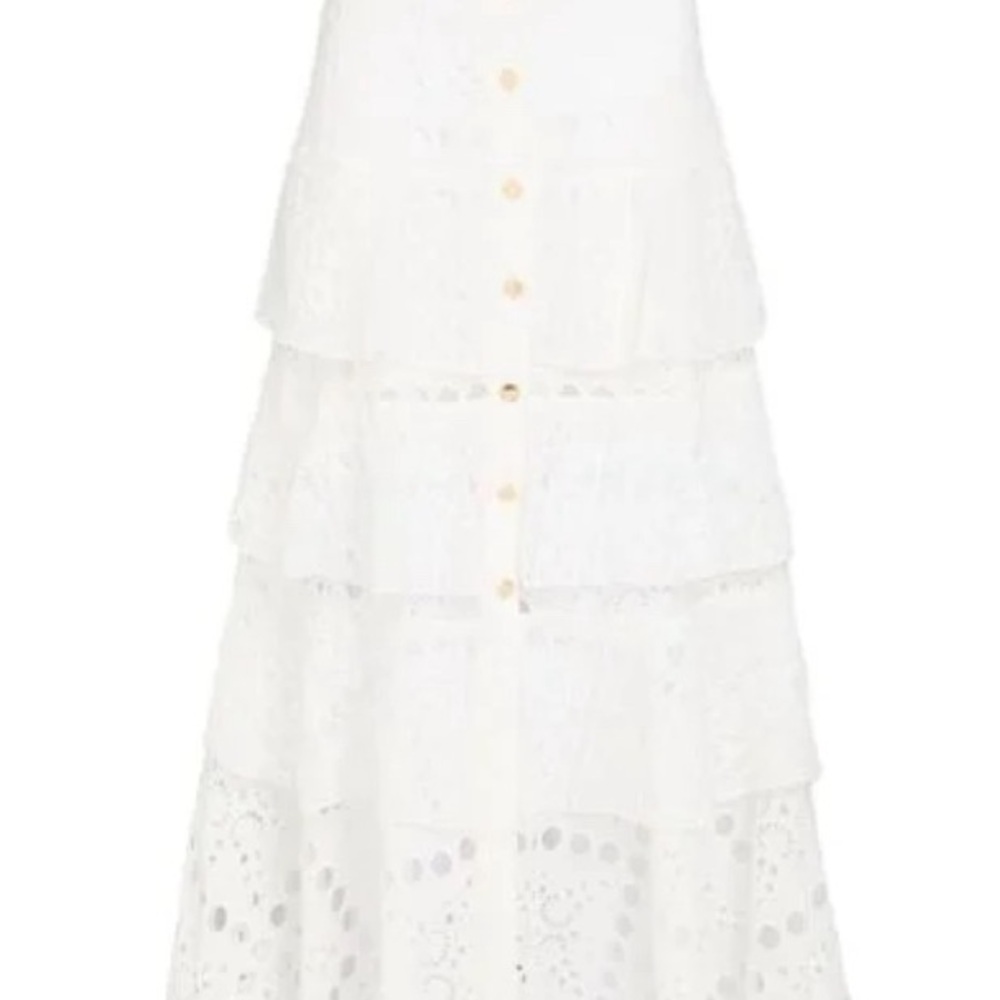 Sandro White Tiered Maxi Skirt Resort Wear
